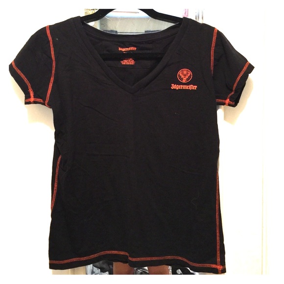 Jagermeister black v neck tee