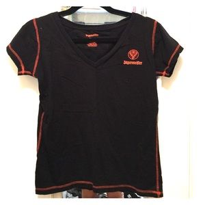 Jagermeister black v neck tee