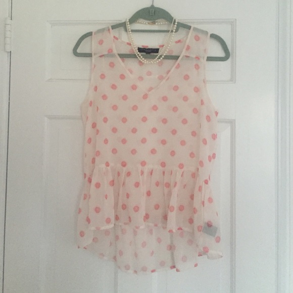 Sanctuary Chiffon Printed Peplum Sleeveless Top XS