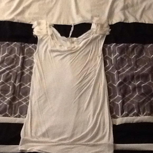 Kenar white floral shoulder tank