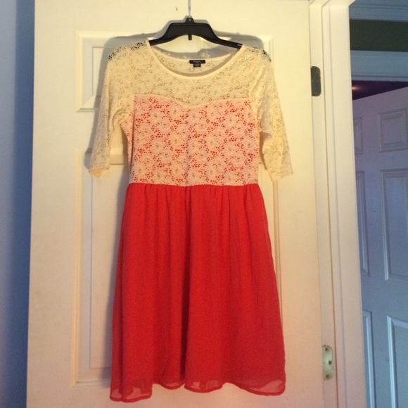 pink and white lace dress