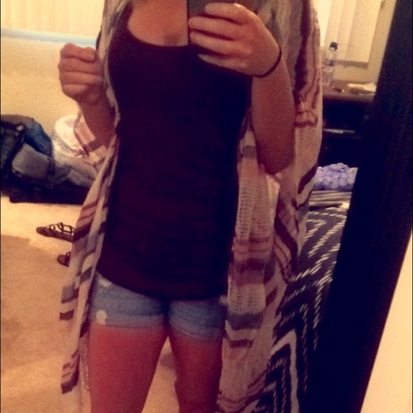 Deep burgundy/red ribbed tank