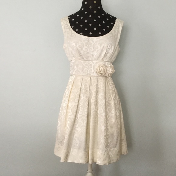 Ivory Dress with Rosettes