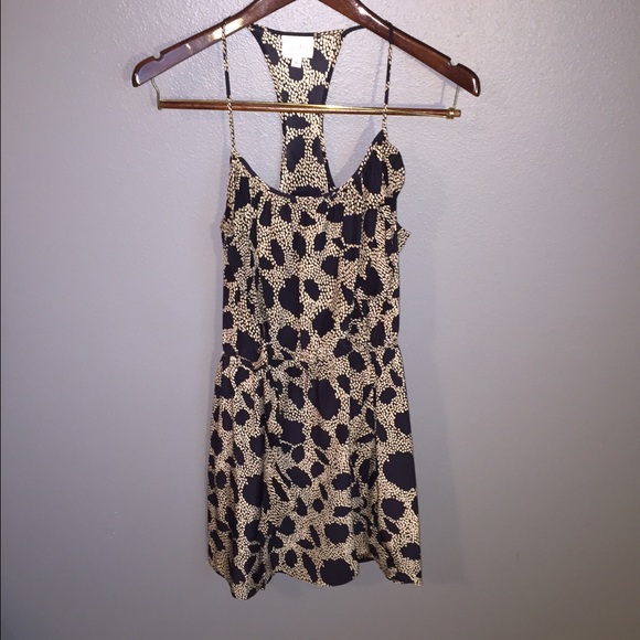 Black & Cream Silk Print Dress by Parker