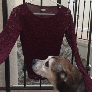long sleeved lace top