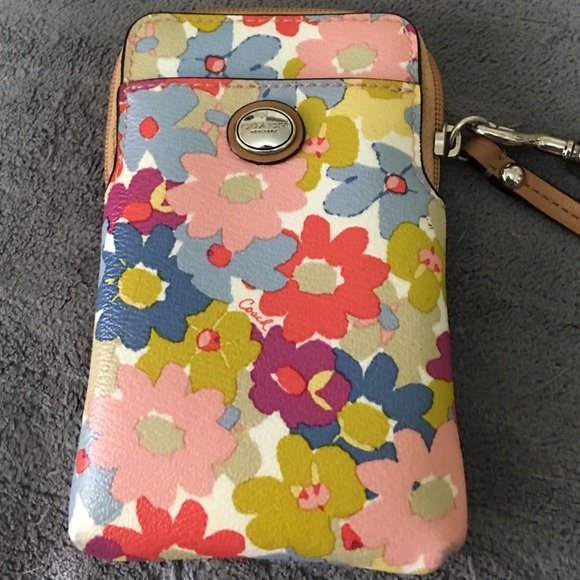 Coach wristlet. Flowered for spring!