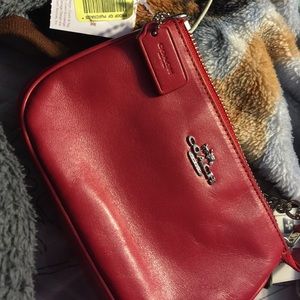 Red Coach Nolita Wristlet