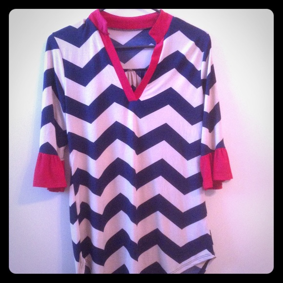 Chevron bell sleeve top