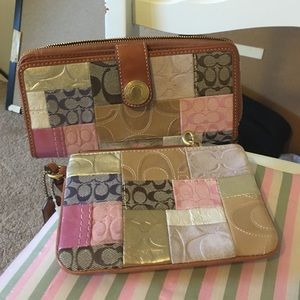 Matching coach wallet and wristlet