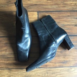 Black Leather Ankle Boots