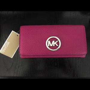 Michael Kors wallet, fuschia/silver, new with tags