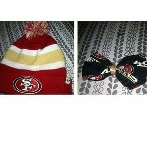SF 49ers beanie and bow