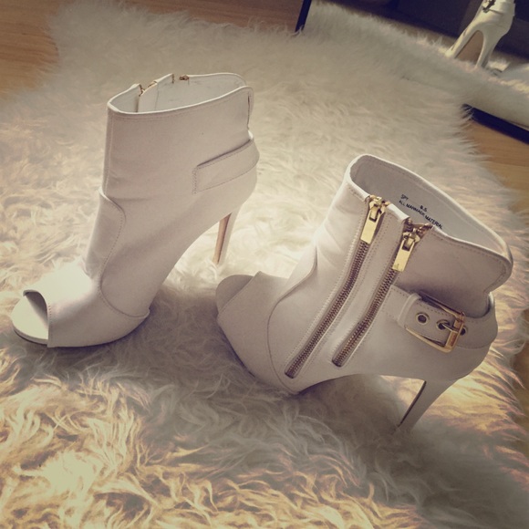 Faux leather booties