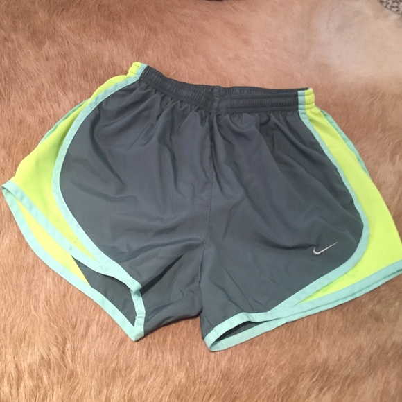 Grey, blue, & green Nike Dri-Fit shorts. XS