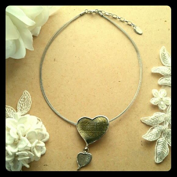 Vintage silver heart necklaces