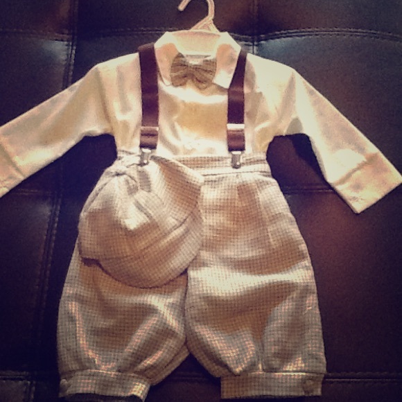 Vintage Baby Boy Dress Suit w/ Suspenders