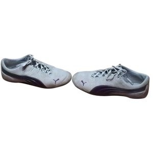 Puma light grey and purple sneakers