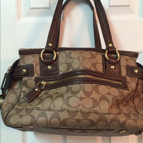 💯 Auth. Coach Heritage stripe satchel - Picture 2 of 4