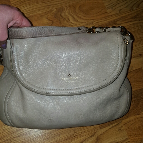 Kate spade shoulder bag, beige well loved