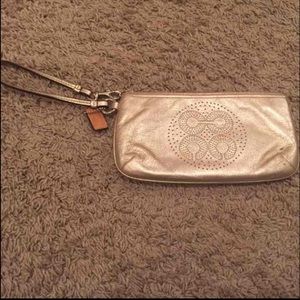 Coach Large champagne Wristlet 47529