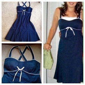 ❗️Nautical Dress • Navy & White Piping