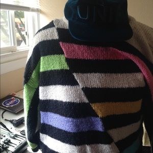 80s Color striped sweater🌷✨🌻