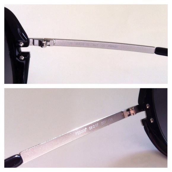 Fendi Women's Black and Silver Sunglasses - Picture 3 of 4