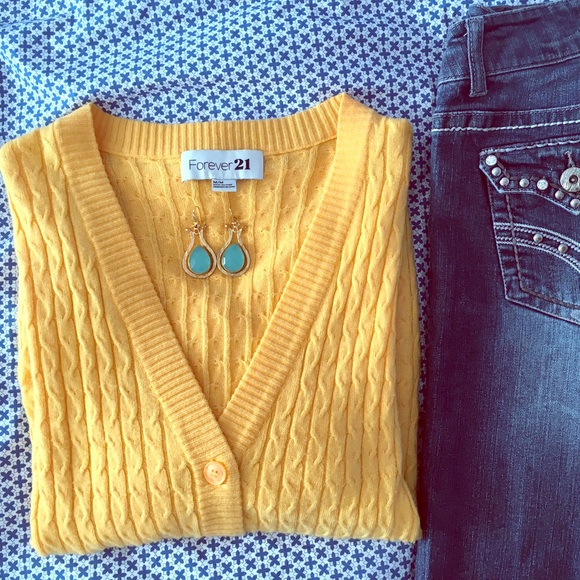 Yellow Forever 21 cardigan | size medium