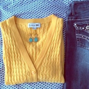 Yellow Forever 21 cardigan | size medium
