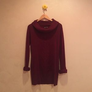 Comfy Burgundy Sweater Dress