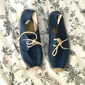 Blue lace up soludos espadrilles