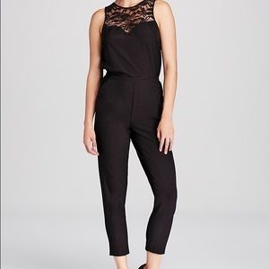 Bloomingdales Aqua Black Lace Jumpsuit