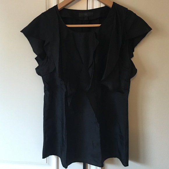 Banana republic black ruffle top