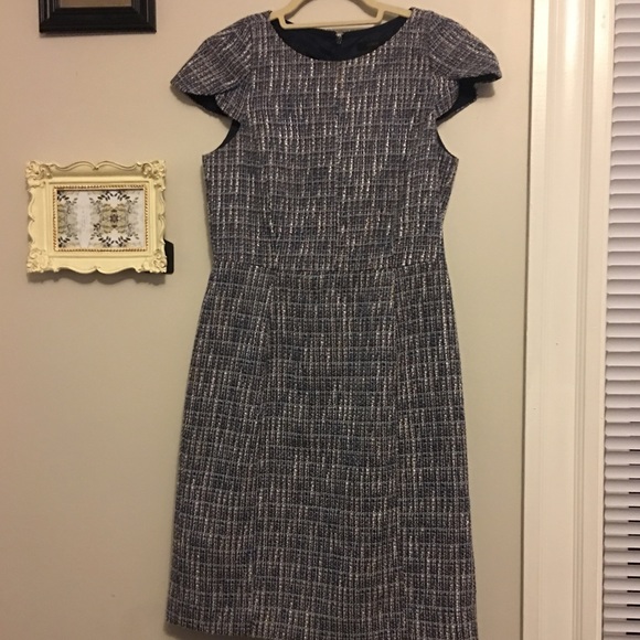Jcrew blue tweed dress