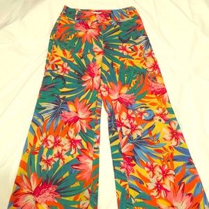 Tropical Print Wide Leg Cover Up Pants