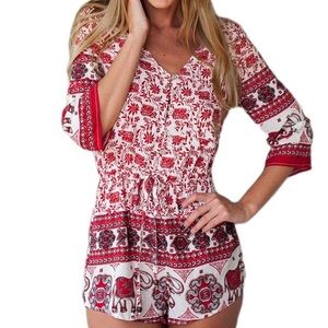 Red Elephant Romper