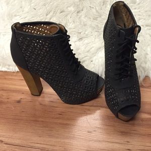 Black chunky heels