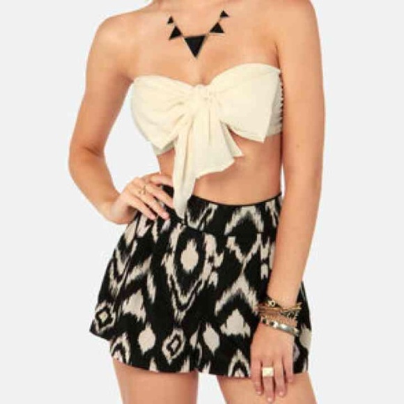 Ivory cream bow bandeau top