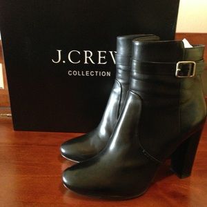 NIB J.Crew Collection High-Heel Buckle Boots