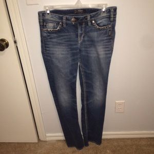 silver jeans