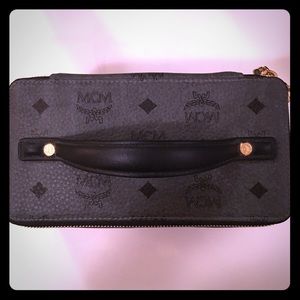 MCM grey cosmetic train case