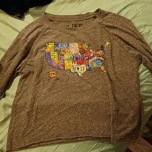 Long sleave license plate crop top