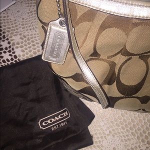 Champagne gold/tan Coach handbag