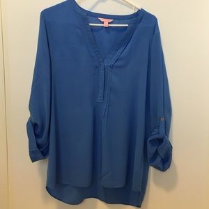 Lilly Pulitzer half button blouse in blue
