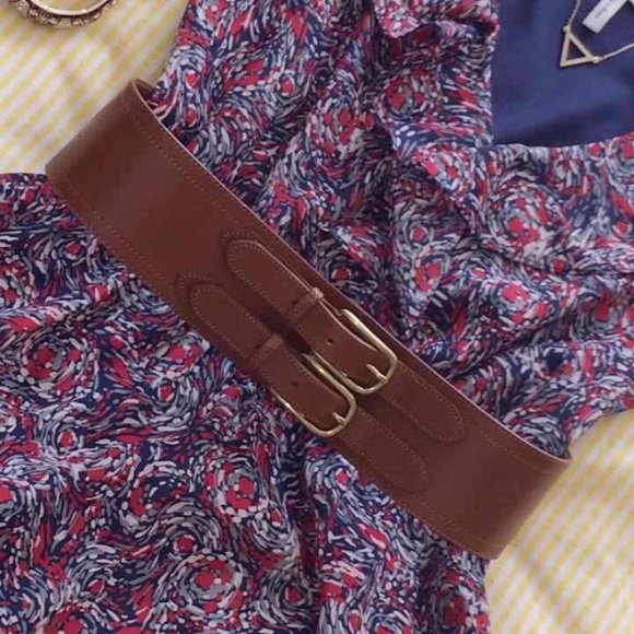 J. Crew Double Buckle Genuine Leather Belt