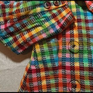 1980's Vintage Rainbow Plaid Blazer Size 10