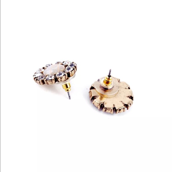 Shimmer rhinestone post earrings - Picture 2 of 4