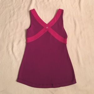 Lululemon criss cross tank in purple.