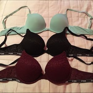3 (34B) VS PINK Bras