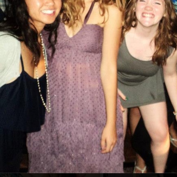 GORGEOUS FLOWY PURPLE W/ METALLIC DRESS